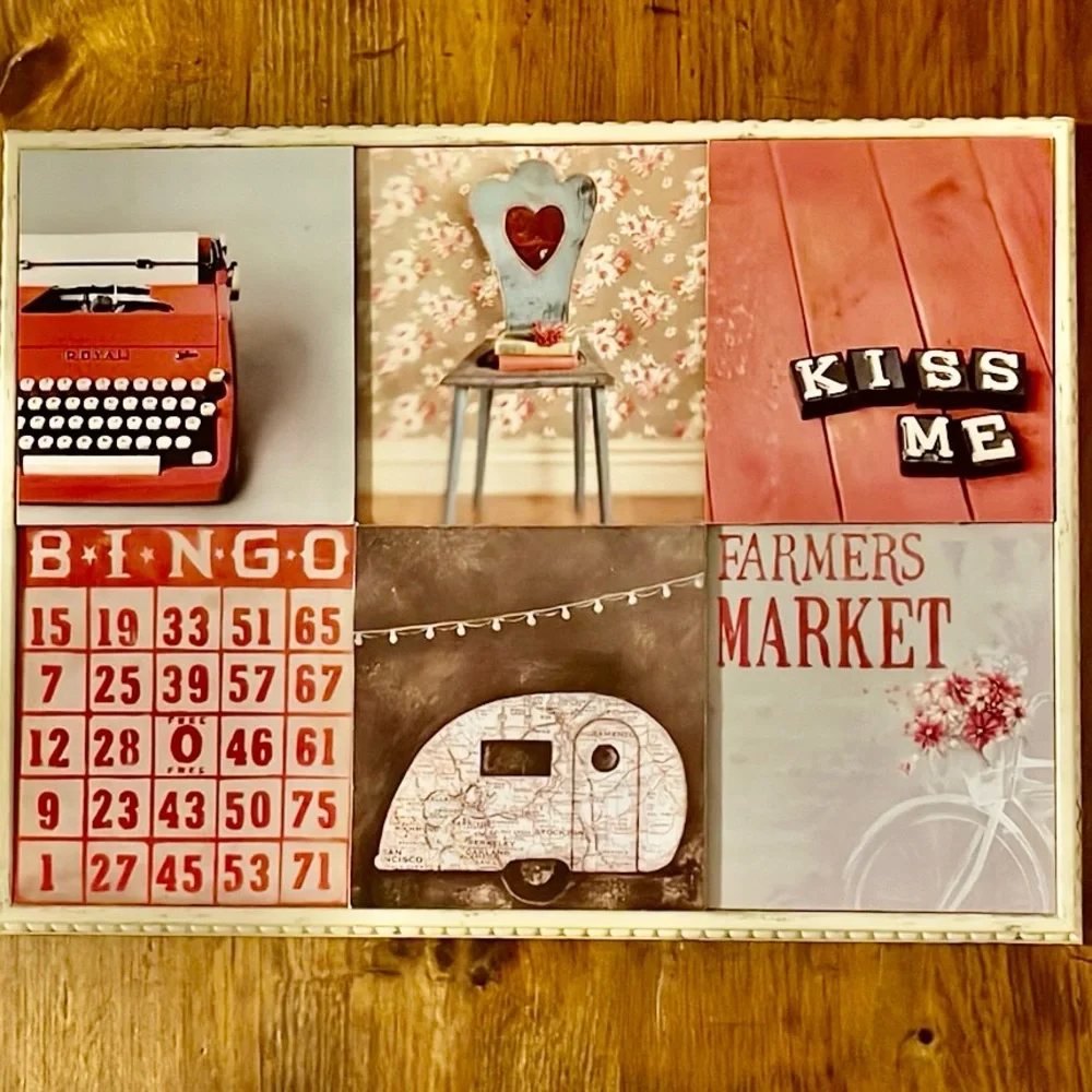 Red Nostalgia by Mandy Lynne Vintage Style Wall Art 12 1/2 x 16 1/2